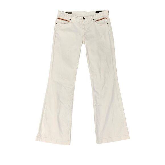 Citizens of Humanity Jeans Womens 28 White Denim Wide Leg Y2K Embroidered Pocket - Picture 1 of 13